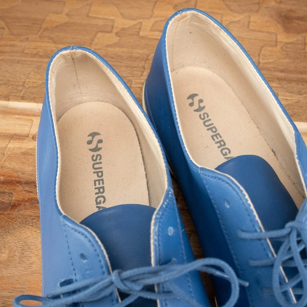 Superga Mena 11.5 Low Top Classic Sneakers‎ Leather Blue Summer Boat Shoe